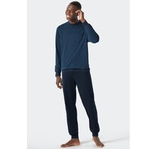 Schiesser Pyjama Long royal blue 178094 58/3XL