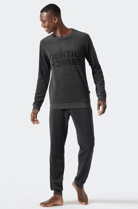 Schiesser Pyjama Long dark grey mel. 178037 54/XL