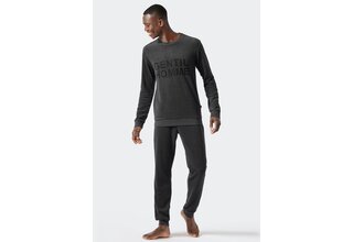 Schiesser Pyjama Long dark grey mel. 178037 54/XL