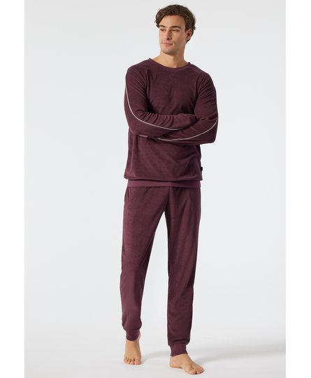 Schiesser Pyjama Long wine red 178036 48/S