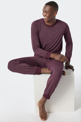 Schiesser Pyjama Long wine red 178032 56/XXL