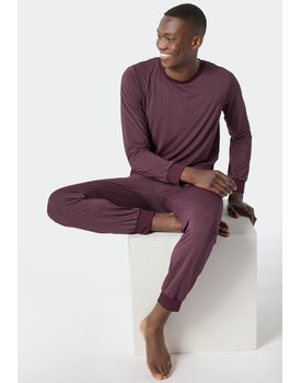 Schiesser Pyjama Long wine red 178032 56/XXL