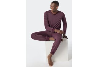 Schiesser Pyjama Long wine red 178032 54/XL