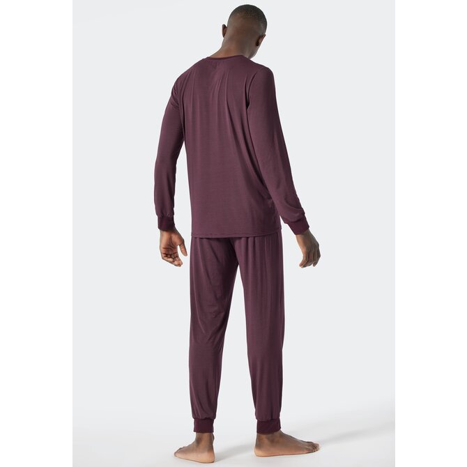 Schiesser Pyjama long rouge vin 178032 50/M