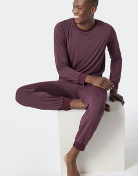 Schiesser Pyjama Long wine red 178032 50/M