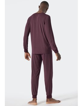 Schiesser Pyjama Long wine red 178032 48/S