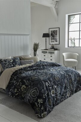 Rivièra Maison Floral Paisley Dekbedovertrek 240x200/220 cm   Dark Blue