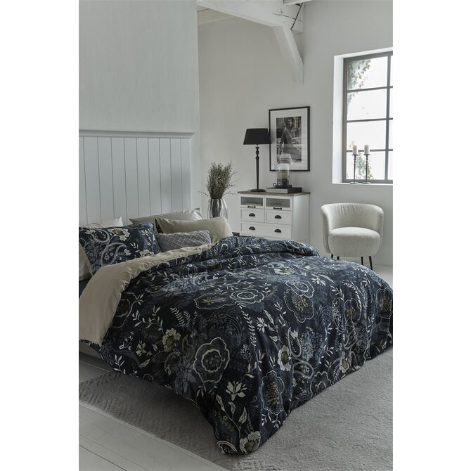 Riviera Maison Floral Paisley Housse de couette 240x200/220 cm Dark Blue