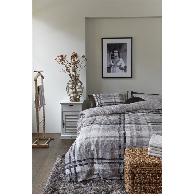 Riviera Maison Cozy Check Housse de couette 140x200/220 cm Sand