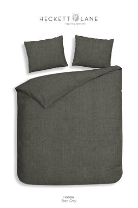 Heckett & Lane Franela Housse de couette 140x200/220 Frost Grey