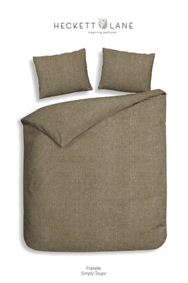 Heckett & Lane Franela Dekbedovertrek 140x200/220 Simply Taupe