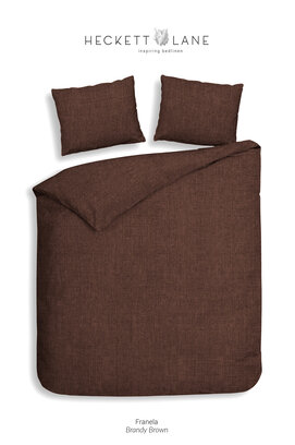 Heckett & Lane Franela Housse de couette 140x200/220 Brandy Brown