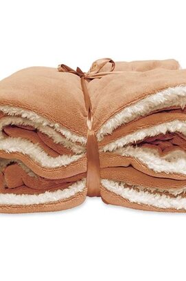Unique Living Lars coral fleece/suede plaid 150x200cm sandstone
