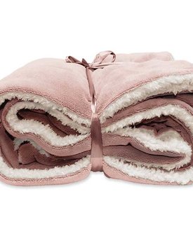 Unique Living Lars coral fleece/suede plaid 150x200cm old pink