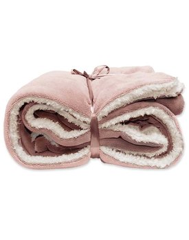 Unique Living Lars coral fleece/suede plaid 150x200cm old pink