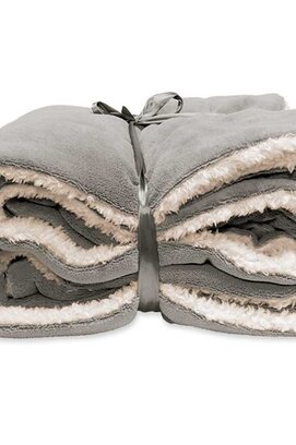 Unique Living Lars coral fleece/suede plaid 150x200cm grey