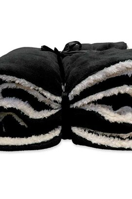 Unique Living Lars coral fleece/suede plaid 150x200cm black