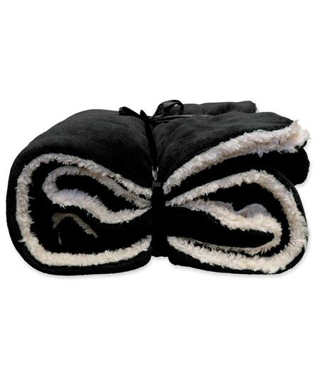 Unique Living Lars coral fleece/suede plaid 150x200cm black