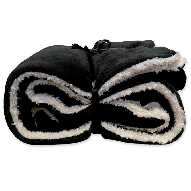 Unique Living Lars coral fleece/suede plaid 150x200cm black