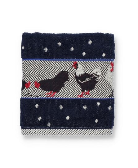 Bunzlau Castle Keukendoek Chickens Dark Blue