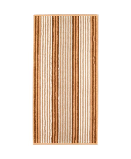 Cawo Delight Streifen Handdoek 50x100 caramel