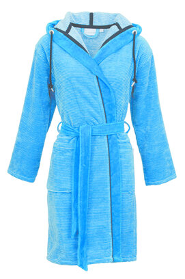 Carl Ross dames badjas 570310 steelblue/off-white XS
