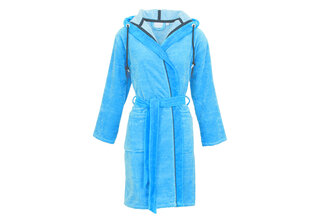 Peignoir Carl Ross pour femmes 570310 bleu acier/blanc cassé XS