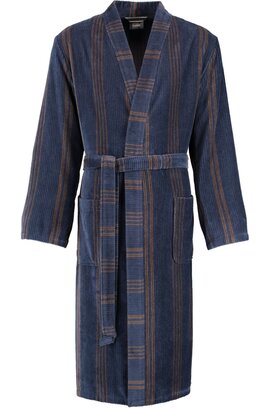 Cawö Heren Kimono Badjas extra licht 2508 - Blau  58