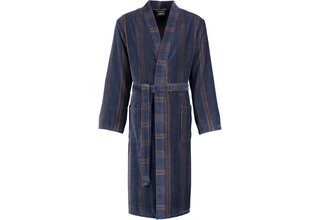 Cawö Heren Kimono Badjas extra licht 2508 - Blau  58
