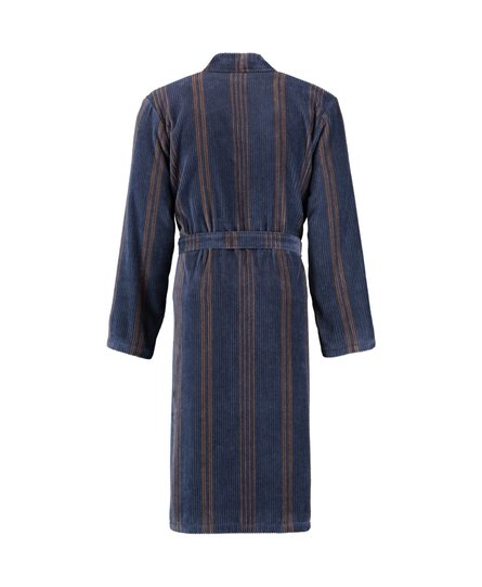 Cawö Heren Kimono Badjas extra licht 2508 - Blau  58