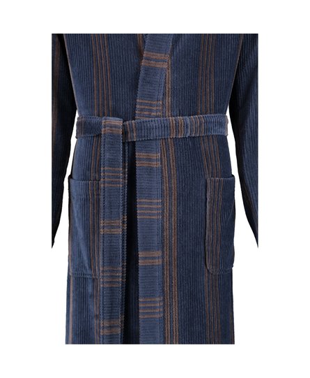 Cawö Heren Kimono Badjas extra licht 2508 - Blau  56