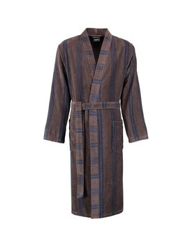 Cawö Heren Kimono Badjas extra licht 2508 - Tabak  50