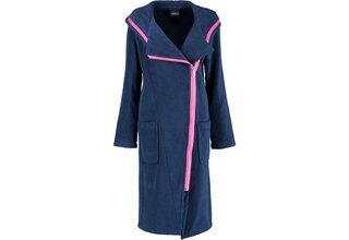 Cawö Dames Badjas Ritssluiting 6116 - Navy Pink  M