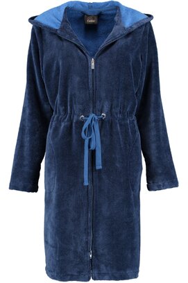 Cawö Ladies Short Hooded Bathrobe 822 - Nachtblau 44/46