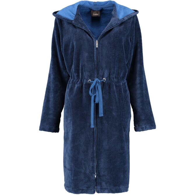 Cawö Ladies Short Hooded Bathrobe 822 - Nachtblau 36/38