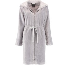 Cawö Dames Korte Badjas Capuchon 822 - Graphit  40/42