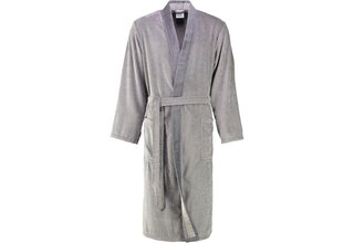 Cawö Heren Badjas 5840 Velours Kimono Stein 56