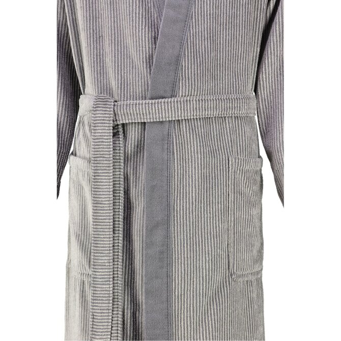 Cawö Heren Badjas 5840 Velours Kimono Stein 52 Cawö Heren Badjas 5840 Velours Kimono Stein 52