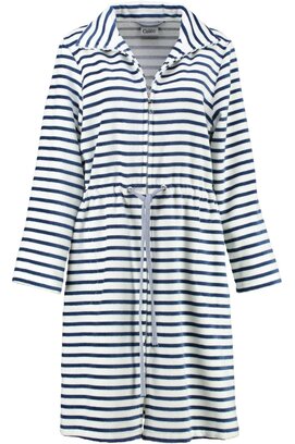 Cawö Dames Badjas kort met Tunnelkoord en Rits 6597  Navy 36