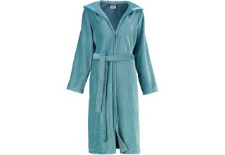 Cawö Dames Badjas met Capuchon en Rits 6432 Türkis 40
