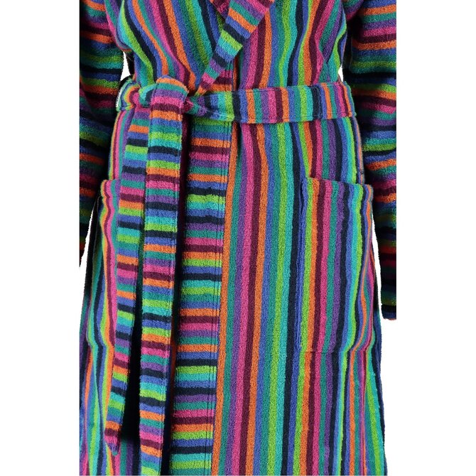 Cawö Ladies Bathrobe Short with Hood 7049 Multi 38
