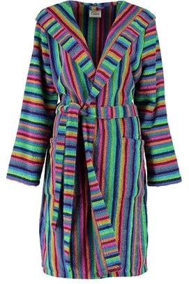 Cawö Ladies Bathrobe Short with Hood 7049 Multi 38