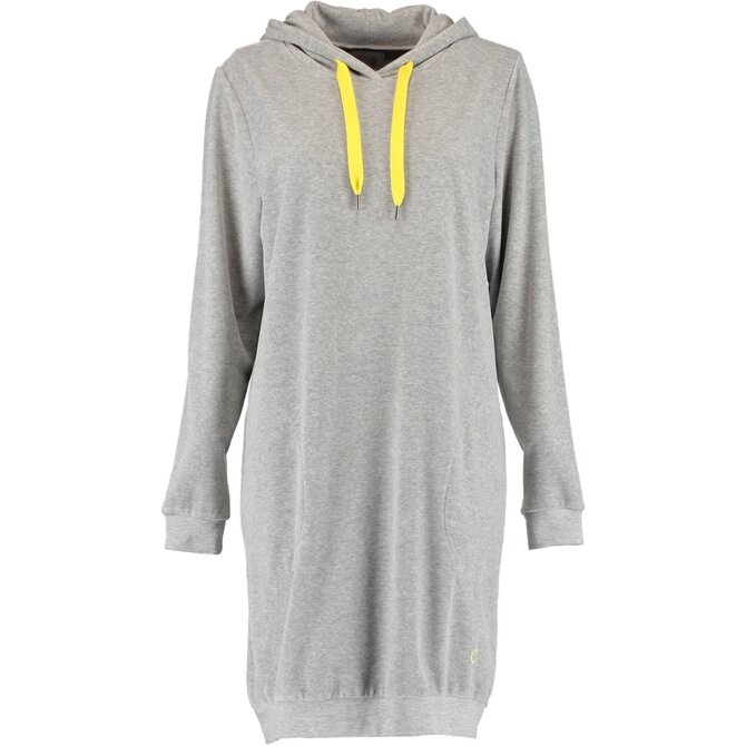 Cawö Dames Lange Hoodie 820 - Grau-gelb  L