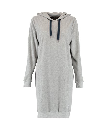 Cawö Dames Lange Hoodie 820 - Grau-blau  S