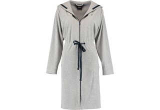 Cawö Dames Badjas met Capuchon, band en rits 821 - Grau-blau  XS