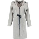Cawö Cawö Peignoir pour dames avec capuche, sangle et fermeture éclair 821 - Grau-blau S