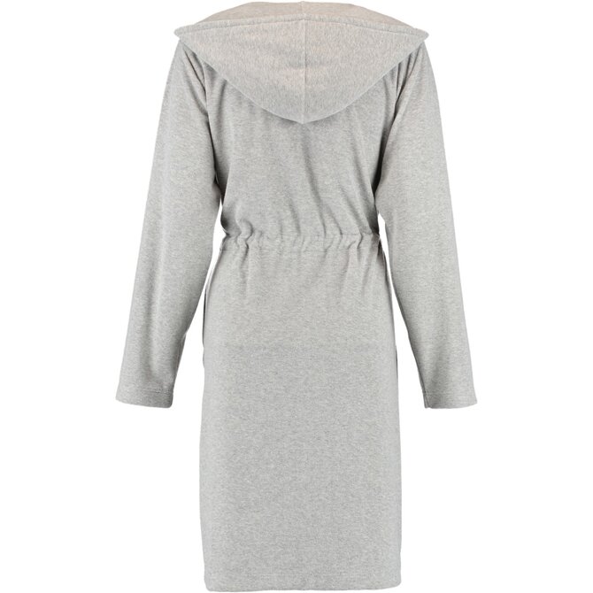 Cawö Dames Badjas met Capuchon, band en rits 821 - Grau-blau  M
