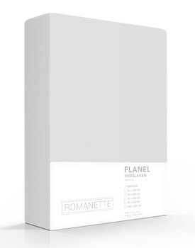 Romanette flanel hoeslaken  Zilver 160x200