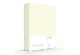 Romanette flanel hoeslaken  Ivoor 180x200