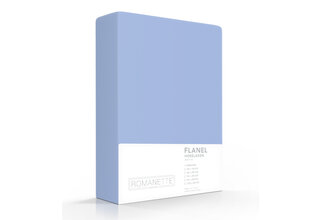 Romanette flanel hoeslaken  Licht blauw 80x200